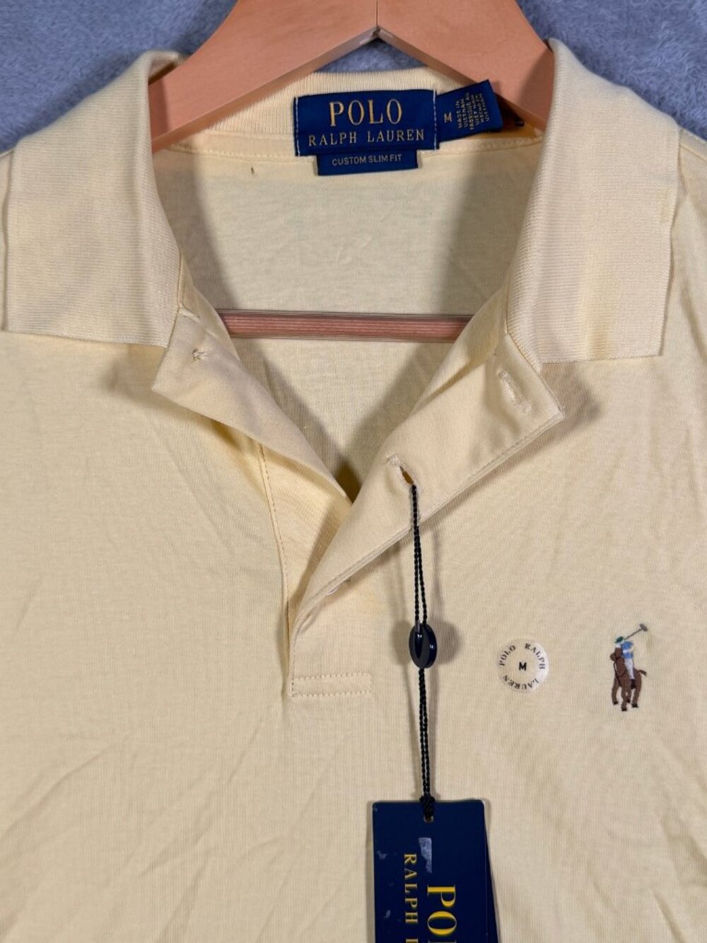 Polo Ralph Lauren Shirt Mens M Yellow Custom SLIM Fit Soft Short Sleeve $118